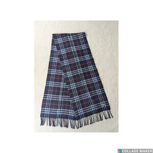 BURBERRY London Vintage Classic Nova Check Knit 100% Lambs Wool Black SCARF